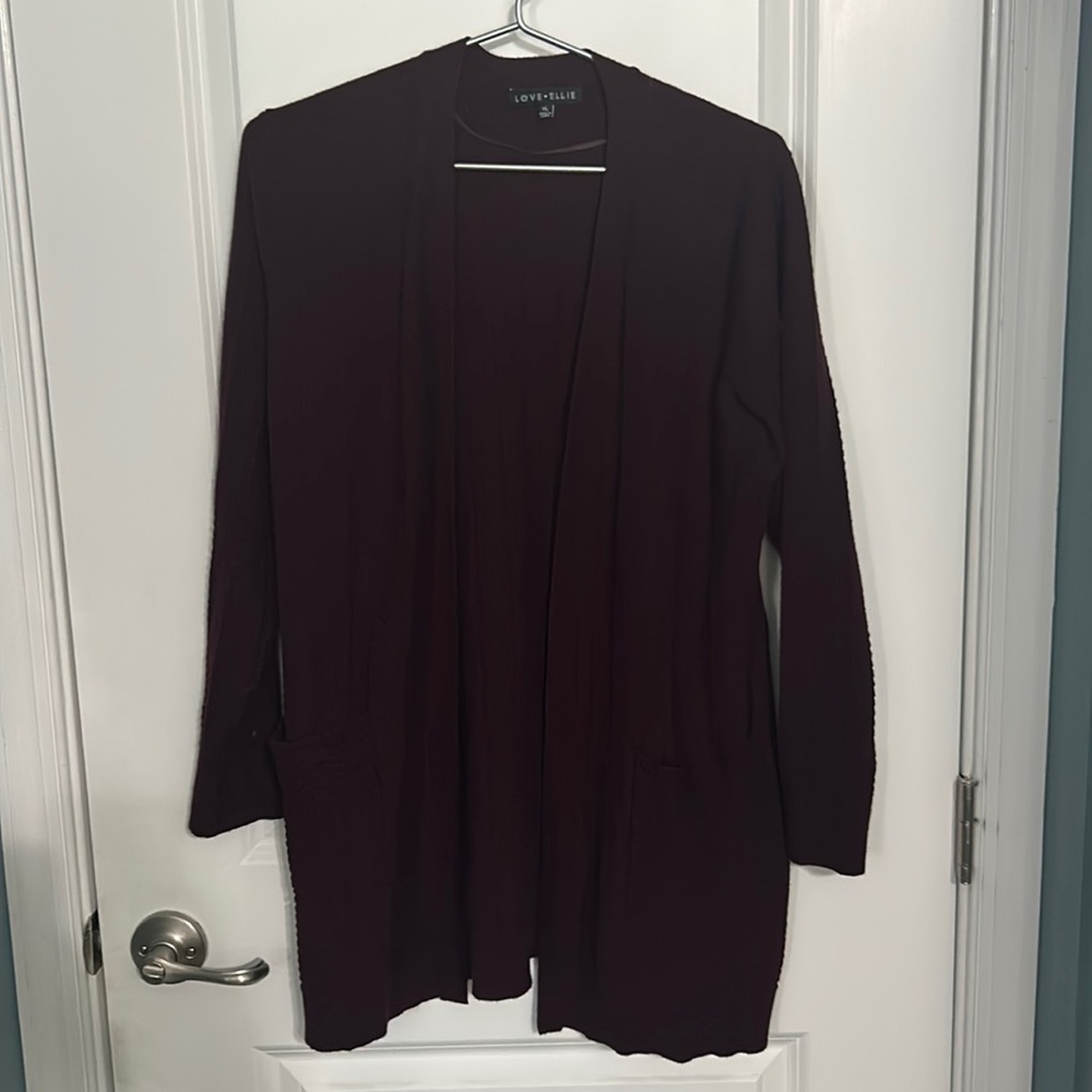 Deep purple open medium weight cardigan